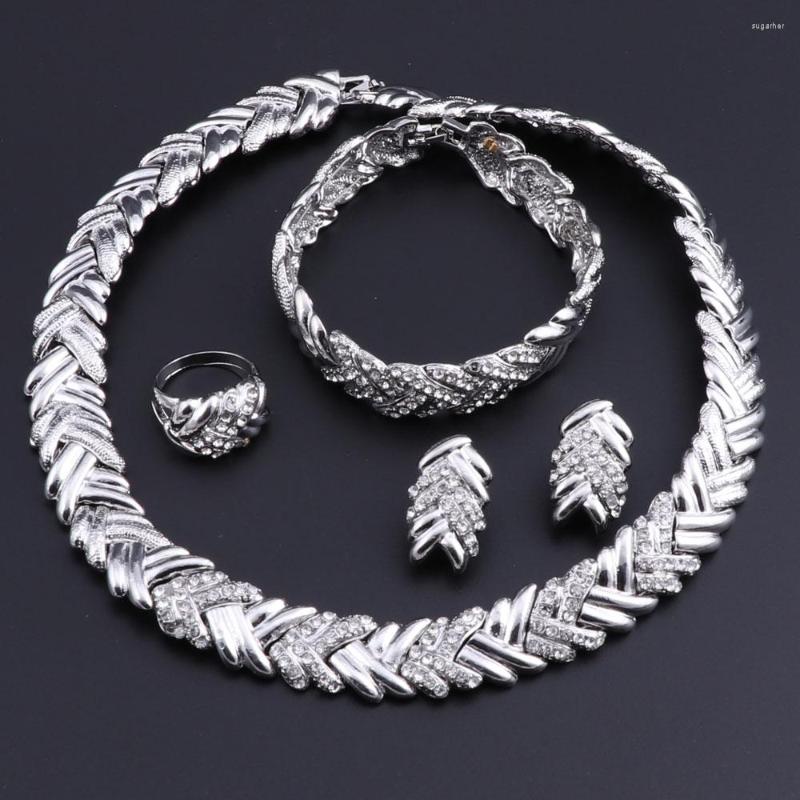 Necklace Earrings Set OEOEOS Fashion Women Silver Plated Wedding Dubai Vintage Crystal Bracelet Ring Jewellery, Picture shown
Necklace Earrings Set OEOEOS Fashion Women Silver Plated Wedding Dubai Vintage Crystal Bracelet Ring Jewellery, Picture shown
