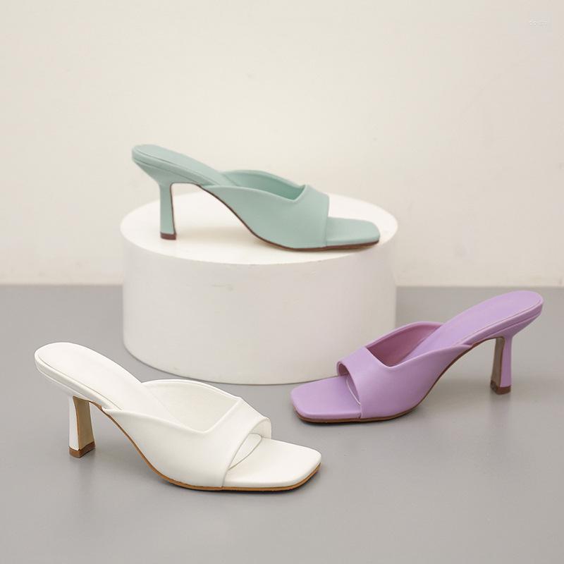 Dress Shoes Summer Style Slippers Women Woman Mules Slides Square Toe Shallow Fashion Candy Color High Heels Female, White
Dress Shoes Summer Style Slippers Women Woman Mules Slides Square Toe Shallow Fashion Candy Color High Heels Female, White