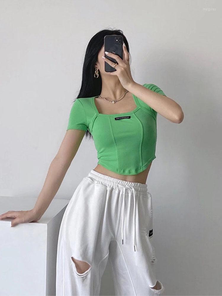 Women' T Shirts DUOPERI Women Fashion Solid Fishbone Line Cropped T-Shirt With Labeled Vintage Square Collar Short Sleeves Female Chic Lady, Black
Women' T Shirts DUOPERI Women Fashion Solid Fishbone Line Cropped T-Shirt With Labeled Vintage Square Collar Short Sleeves Female Chic Lady, Black