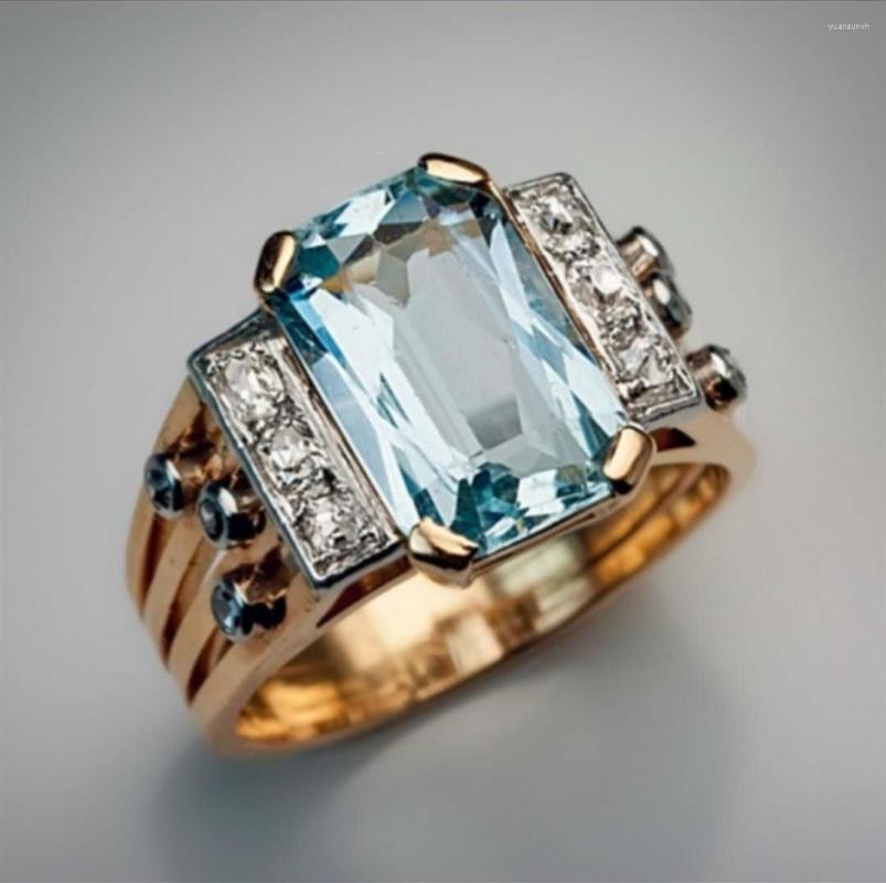 Wedding Rings Female Simple Vintage Water Blue Crystal One Ring Charm Yellow Gold Color For Women Bride Stone Engagement
Wedding Rings Female Simple Vintage Water Blue Crystal One Ring Charm Yellow Gold Color For Women Bride Stone Engagement
