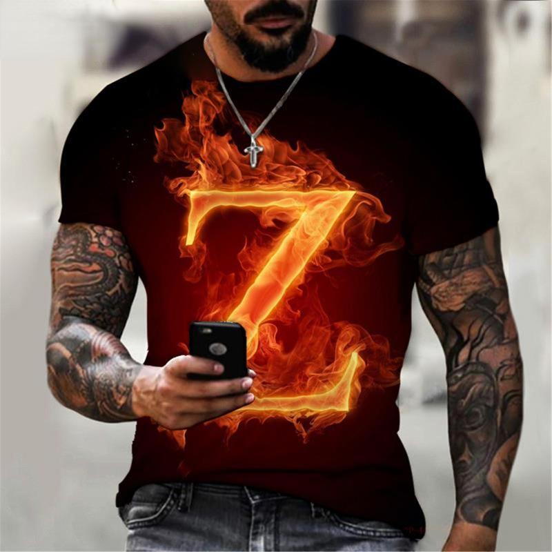 Men's T Shirts 2023 3D Printed Flame Z Print Short Sleeve For Men Russian Fashion, Blue
Men's T Shirts 2023 3D Printed Flame Z Print Short Sleeve For Men Russian Fashion, Blue