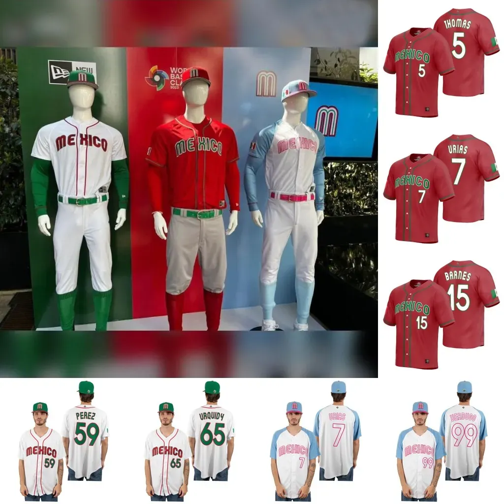 CUSTOM CUSTOM Team Mexico 2023 World Baseball Classic Jersey WBC Julio Urias JoJo Romero Alex Verdugo Alex Verdugo Alejandro Kirk Rowdy Tell