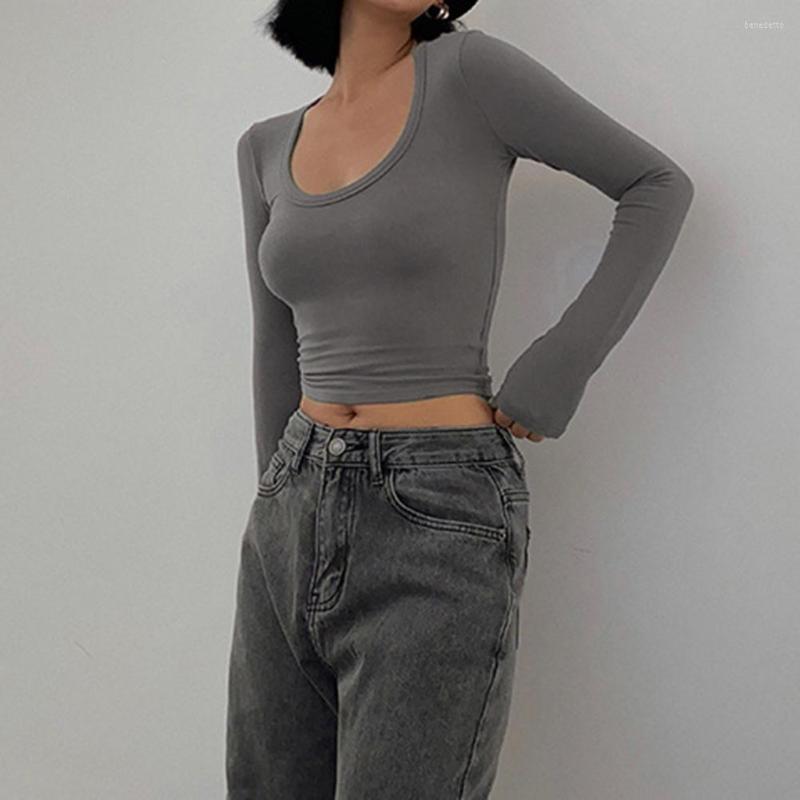 Women' Blouses Women Crop Top U Neck Slim Fit Pullover Long Sleeve Lady T-shirt Solid Color Warm Low-cut Elastic Autumn Clothing, Black
Women' Blouses Women Crop Top U Neck Slim Fit Pullover Long Sleeve Lady T-shirt Solid Color Warm Low-cut Elastic Autumn Clothing, Black