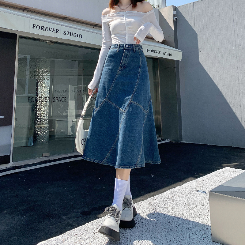 Skirts Vintage Women Denim Trumpet Skirt Streetwear Casual Irregular Patchwork A Line High Waist Ladies Mermaid Jean plaid Skirt 230313, Blue
Skirts Vintage Women Denim Trumpet Skirt Streetwear Casual Irregular Patchwork A Line High Waist Ladies Mermaid Jean plaid Skirt 230313, Blue