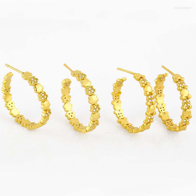 Hoop Earrings FLOLA Gold Plated Flower For Women Pave Big Circle Round CZ Cubic Zirconia Jewelry Female Gift Ersv62
Hoop Earrings FLOLA Gold Plated Flower For Women Pave Big Circle Round CZ Cubic Zirconia Jewelry Female Gift Ersv62