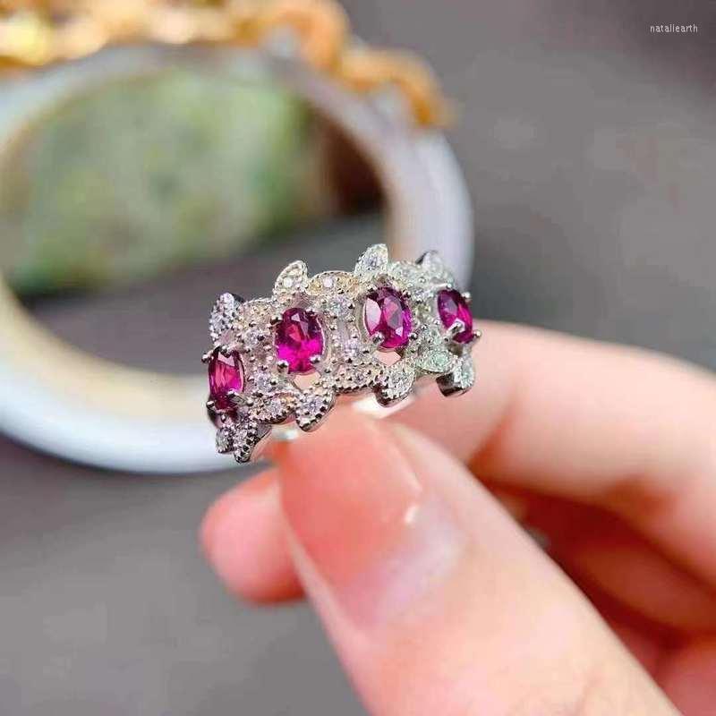 Cluster Rings YULEM 3 4MM Natural Garnet With Clear Stone And Silver 925 Women Wedding Luxury Jewelry
Cluster Rings YULEM 3 4MM Natural Garnet With Clear Stone And Silver 925 Women Wedding Luxury Jewelry