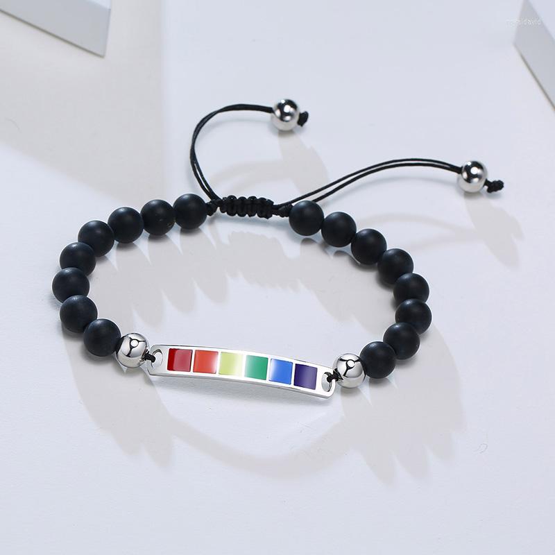 Charm Bracelets Stainless Steel Gay Pride Bracelet Rainbow Striped Beaded Adjustable
Charm Bracelets Stainless Steel Gay Pride Bracelet Rainbow Striped Beaded Adjustable