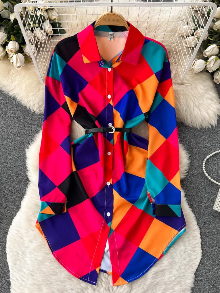 Casual Dresses Foamlina Women Shirt Dress Spring Multi-color Print Turn Down Collar Long Sleeve Single Breasted A-line Belted Short, Red
Casual Dresses Foamlina Women Shirt Dress Spring Multi-color Print Turn Down Collar Long Sleeve Single Breasted A-line Belted Short, Red