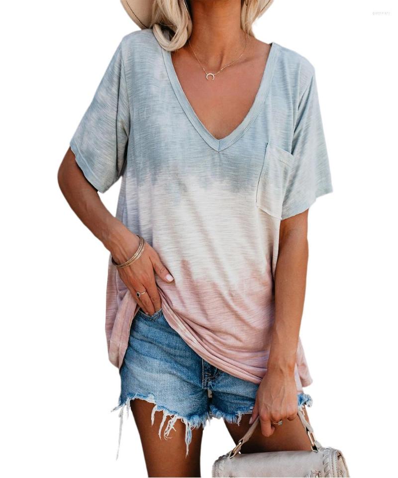 Women' T Shirts Womens Clothing Shirt Women Top Tee Streetwear Casual Tops For Woman V-neck Gradient T-shirt Loose And Comfortable Ladies, Blue
Women' T Shirts Womens Clothing Shirt Women Top Tee Streetwear Casual Tops For Woman V-neck Gradient T-shirt Loose And Comfortable Ladies, Blue