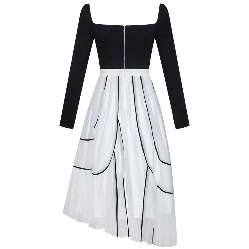 Casual Dresses YIGELILA Vintage Women Dress Elegant Square Collar Dress Empire Slim Dress Mid-length 66272 230313