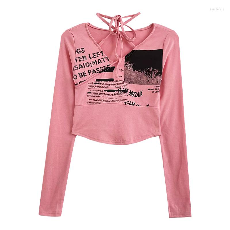 Women's T Shirts Vintage Letter Print Halter Strap V-Neck Stretch Fit Cropped Long Sleeve T-Shirt, Black
Women's T Shirts Vintage Letter Print Halter Strap V-Neck Stretch Fit Cropped Long Sleeve T-Shirt, Black