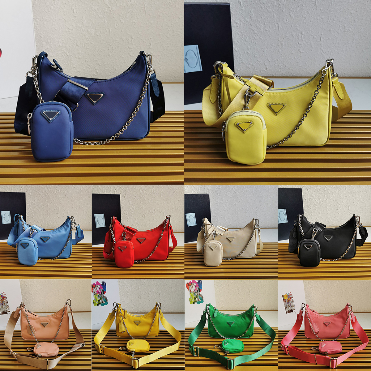 2 pieces 2005 nylon chain Shoulder Bag high quality cleo Handbags hobo purses Women man luxurys Fashion Designers Bags Classic Ladies mini wallet, 12
2 pieces 2005 nylon chain Shoulder Bag high quality cleo Handbags hobo purses Women man luxurys Fashion Designers Bags Classic Ladies mini wallet, 12