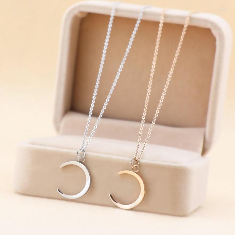 Pendant Necklaces Exquisite Stainless Steel Moon Necklace Fashion Silver Plated Half Clavicle Chain Ladies Gifts Jewelry
Pendant Necklaces Exquisite Stainless Steel Moon Necklace Fashion Silver Plated Half Clavicle Chain Ladies Gifts Jewelry