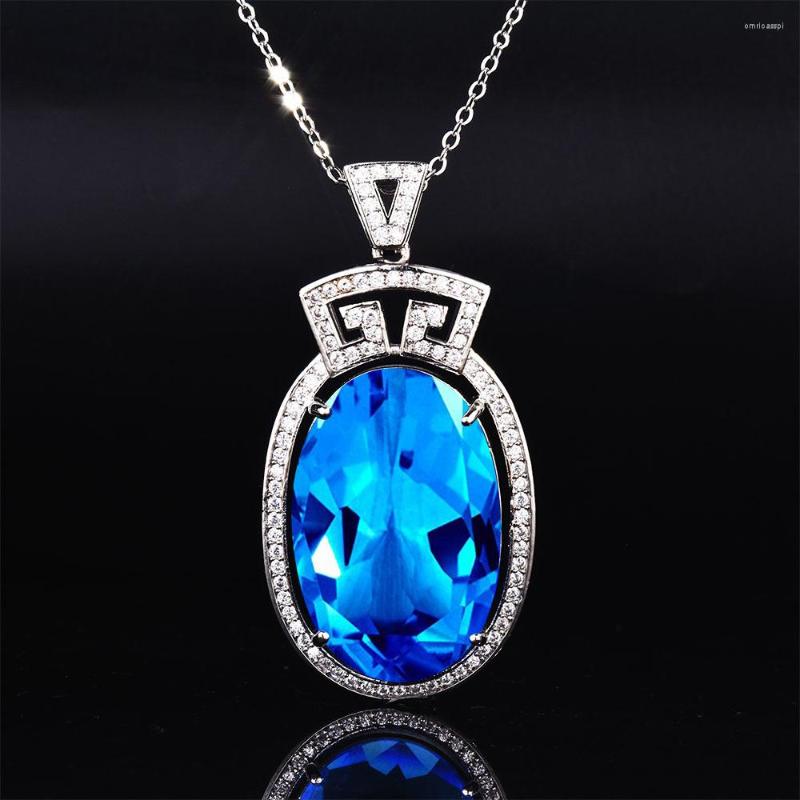 Pendant Necklaces RICKI 2023 Fashion Necklace Large Inlay Round Color Tourmaline Blue Zircon Party Gift
Pendant Necklaces RICKI 2023 Fashion Necklace Large Inlay Round Color Tourmaline Blue Zircon Party Gift