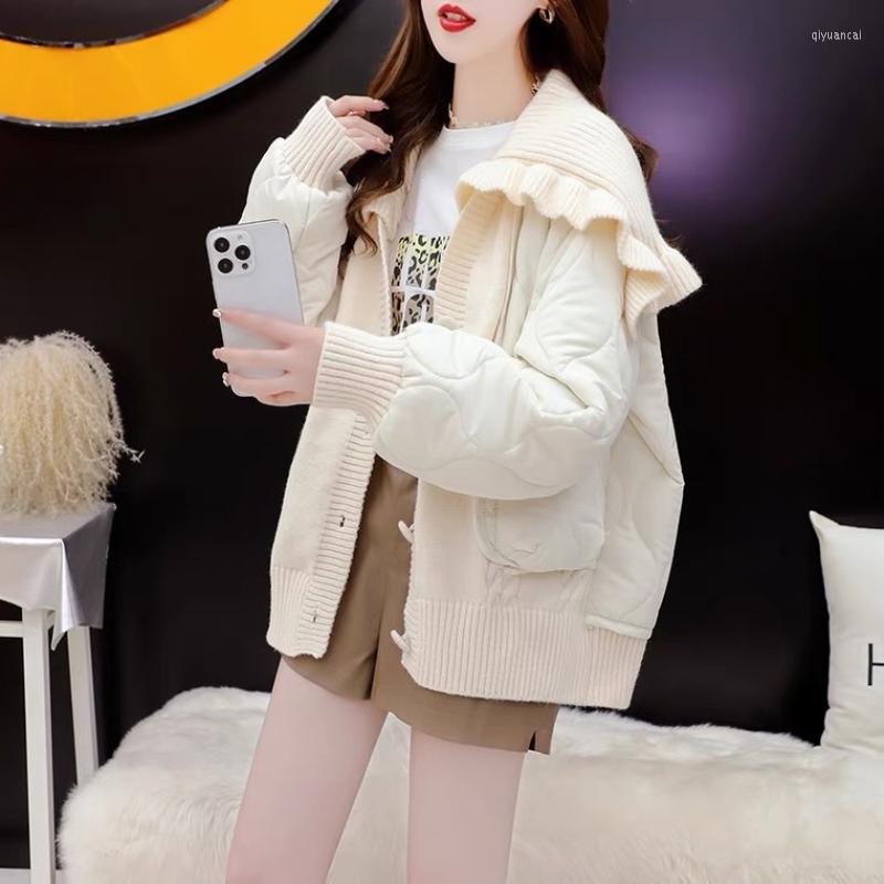 Women's Knits Thick Cotton Padded Spliced Knitted Women Sweater Cardigans Parkas Jacket Coats, Beige
Women's Knits Thick Cotton Padded Spliced Knitted Women Sweater Cardigans Parkas Jacket Coats, Beige
