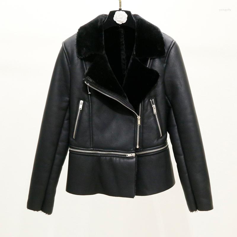 Women's Leather ZCWXM 2023 Winter Women Sheepskin Coats Thicken Faux Lamb Fur Jackets Motorcycle Zipper Hem Detachable Outerwear, Black
Women's Leather ZCWXM 2023 Winter Women Sheepskin Coats Thicken Faux Lamb Fur Jackets Motorcycle Zipper Hem Detachable Outerwear, Black