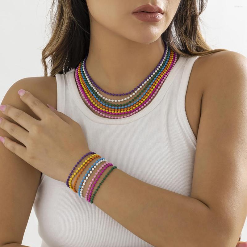 Chains Boho Metal Painted Colorful Beads Chain Necklace For Women Trendy Rainbow Short Choker Collar 2023 Fashion Neck Jewelry
Chains Boho Metal Painted Colorful Beads Chain Necklace For Women Trendy Rainbow Short Choker Collar 2023 Fashion Neck Jewelry