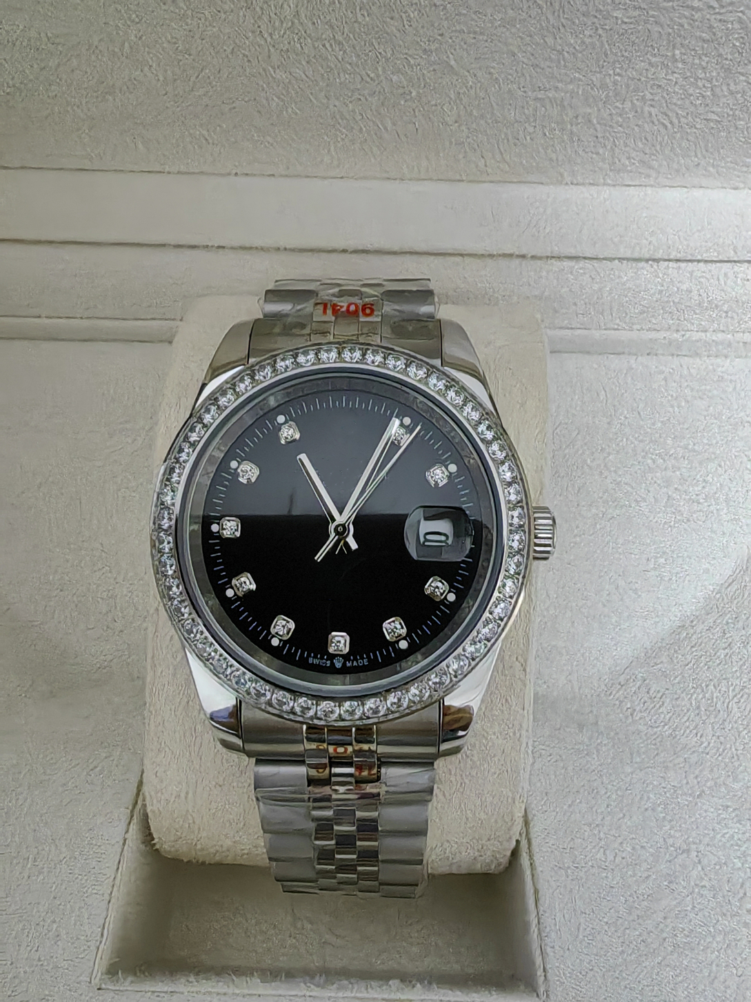 With Original Box Luxury Watches 41mm Mens 18k silver black dial Bigger DIAMOND Automatic Fashion Brand Men's Watch Wristwatch 2813, Style 6 original box+watch
With Original Box Luxury Watches 41mm Mens 18k silver black dial Bigger DIAMOND Automatic Fashion Brand Men's Watch Wristwatch 2813, Style 6 original box+watch
