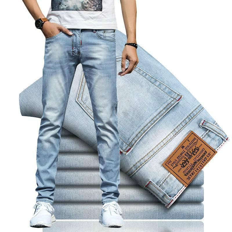 Men's Jeans Summer Light Blue Jeans Mens Thin Stretch Slim Fit Skinny Pencil Pants Leisure Washed-out Vintage Jeans for Man Straight Denim 230313, Sky blue
Men's Jeans Summer Light Blue Jeans Mens Thin Stretch Slim Fit Skinny Pencil Pants Leisure Washed-out Vintage Jeans for Man Straight Denim 230313, Sky blue