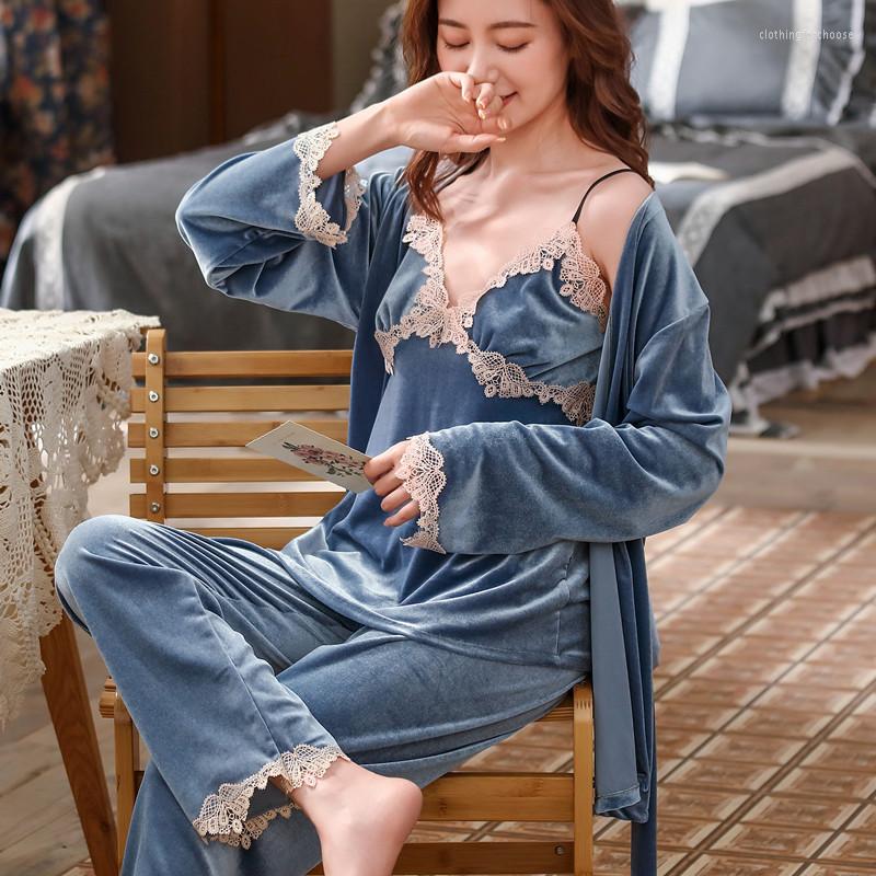 Women's Sleepwear 3PCS Women Gray Velour Robe Pajamas Sets Sexy Lace Floral Kimono Bathrobe Bride Dressing Gown Nightwear Pyjamas Suit, Peacock blue
Women's Sleepwear 3PCS Women Gray Velour Robe Pajamas Sets Sexy Lace Floral Kimono Bathrobe Bride Dressing Gown Nightwear Pyjamas Suit, Peacock blue