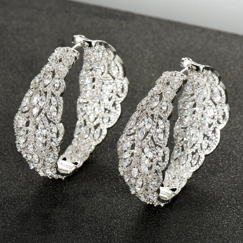 Hoop Earrings HIBRIDE Elegant Leaf Design Micro CZ Dubai Bridal Earring For Women Jewelry Accessories Brincos Feminino Wholesale E-958
Hoop Earrings HIBRIDE Elegant Leaf Design Micro CZ Dubai Bridal Earring For Women Jewelry Accessories Brincos Feminino Wholesale E-958