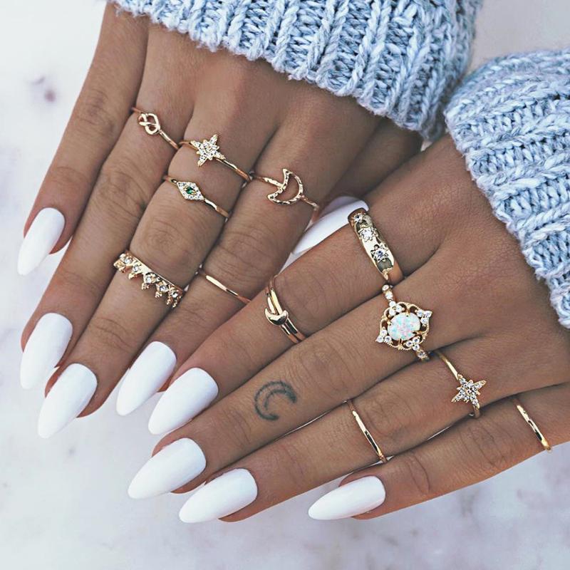 Cluster Rings Pcs/Set Bohemian Vintage Gems Crown Star Moon Exquisite Joint Ring Set Women Fashion Party Wedding Jewelry Accessories
Cluster Rings Pcs/Set Bohemian Vintage Gems Crown Star Moon Exquisite Joint Ring Set Women Fashion Party Wedding Jewelry Accessories