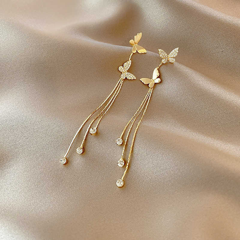 Dangle Chandelier Korean Style Long Butterfly Earring For Women Crystal Zircon Tassel Drop Earrings Girl Lady Elegant Fashion Ear Jewelry G230313
Dangle Chandelier Korean Style Long Butterfly Earring For Women Crystal Zircon Tassel Drop Earrings Girl Lady Elegant Fashion Ear Jewelry G230313