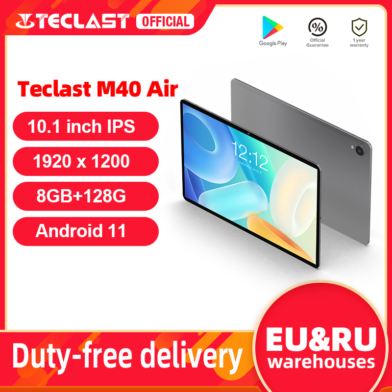 Teclast M40 Air 10.1 Inch BOE Tablet PC 1920x1200 FHD 8GB RAM 128GB UFS2.1 P60 Octa Core Android 11 Tablets 4G Network GPS Type-C, Silver
Teclast M40 Air 10.1 Inch BOE Tablet PC 1920x1200 FHD 8GB RAM 128GB UFS2.1 P60 Octa Core Android 11 Tablets 4G Network GPS Type-C, Silver