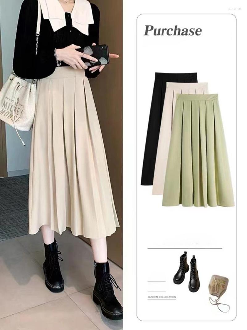 Skirts Brand Designer Women Spring Autumn Elegant Chic Solid Pleated Skirt High Waist Luxury Fashion With Elastic Female, Beige
Skirts Brand Designer Women Spring Autumn Elegant Chic Solid Pleated Skirt High Waist Luxury Fashion With Elastic Female, Beige