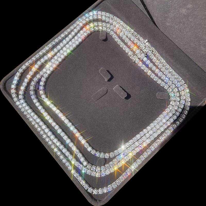 Hip Hop 925 Sterling Silver 2mm 3mm 4mm 5mm 6.5mm Vvs Moissanites Diamond Necklace Moissanite Tennis Chain
Hip Hop 925 Sterling Silver 2mm 3mm 4mm 5mm 6.5mm Vvs Moissanites Diamond Necklace Moissanite Tennis Chain