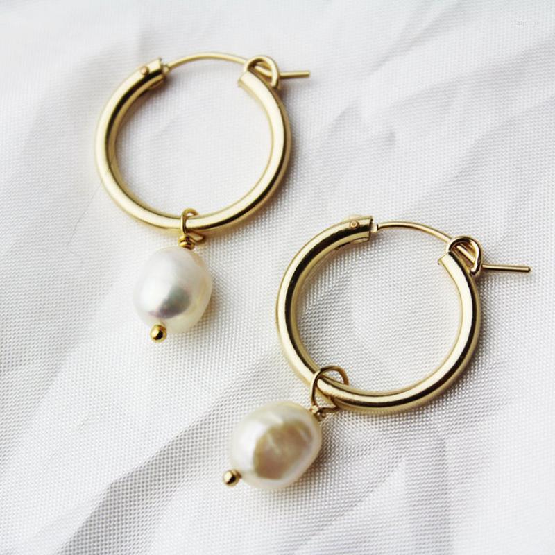 Hoop Earrings Baroque Pearl 35MM Gold Filled Handmade Jewelry Brincos Minimalism Oorbellen Pendientes
Hoop Earrings Baroque Pearl 35MM Gold Filled Handmade Jewelry Brincos Minimalism Oorbellen Pendientes