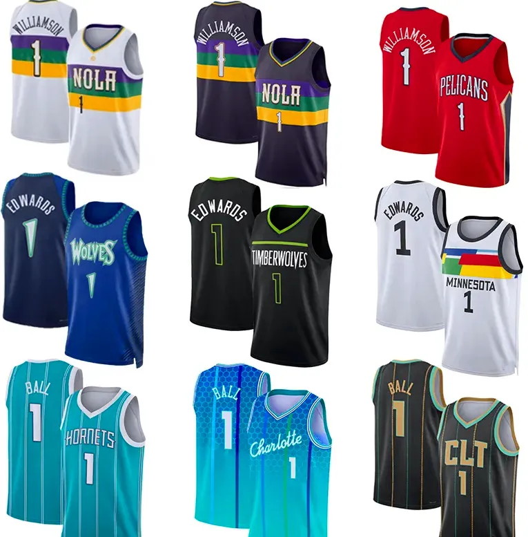 Men Basketball Jerseys Anthony Edwards Zion 1 Williamson LaMelo Ball Hornet Timberwolve Pelican City jersey Edition Men Wear vest S, Colour 16 
Men Basketball Jerseys Anthony Edwards Zion 1 Williamson LaMelo Ball Hornet Timberwolve Pelican City jersey Edition Men Wear vest S, Colour 16