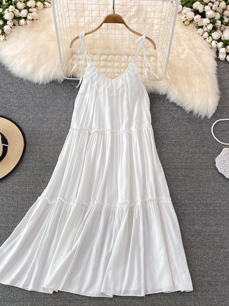 Casual Dresses ZCWXM Summer Women Clothing White Lace Up Suspender Dress Sexy V-Neck French Loose A-LINE Mid-Calf Beach
Casual Dresses ZCWXM Summer Women Clothing White Lace Up Suspender Dress Sexy V-Neck French Loose A-LINE Mid-Calf Beach