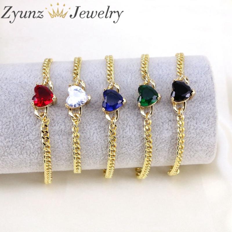 Strand Beaded Strands 5PCS Luxury Crystal Heart Charm Bracelets & Bangles Gold Color Curb Link Chain For Women Jewelry
Strand Beaded Strands 5PCS Luxury Crystal Heart Charm Bracelets & Bangles Gold Color Curb Link Chain For Women Jewelry