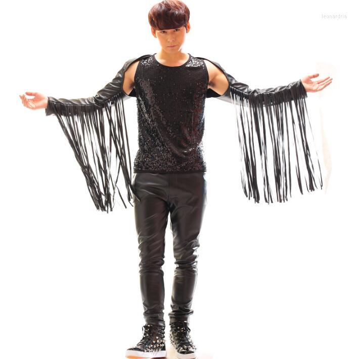 Men' Tank Tops 2023 Summer Style Personality Slim Male Leather Tassel Kaross Men Punk Rock Costumes Singer Dance Stage Star Fashion Black, Only vest
Men' Tank Tops 2023 Summer Style Personality Slim Male Leather Tassel Kaross Men Punk Rock Costumes Singer Dance Stage Star Fashion Black, Only vest
