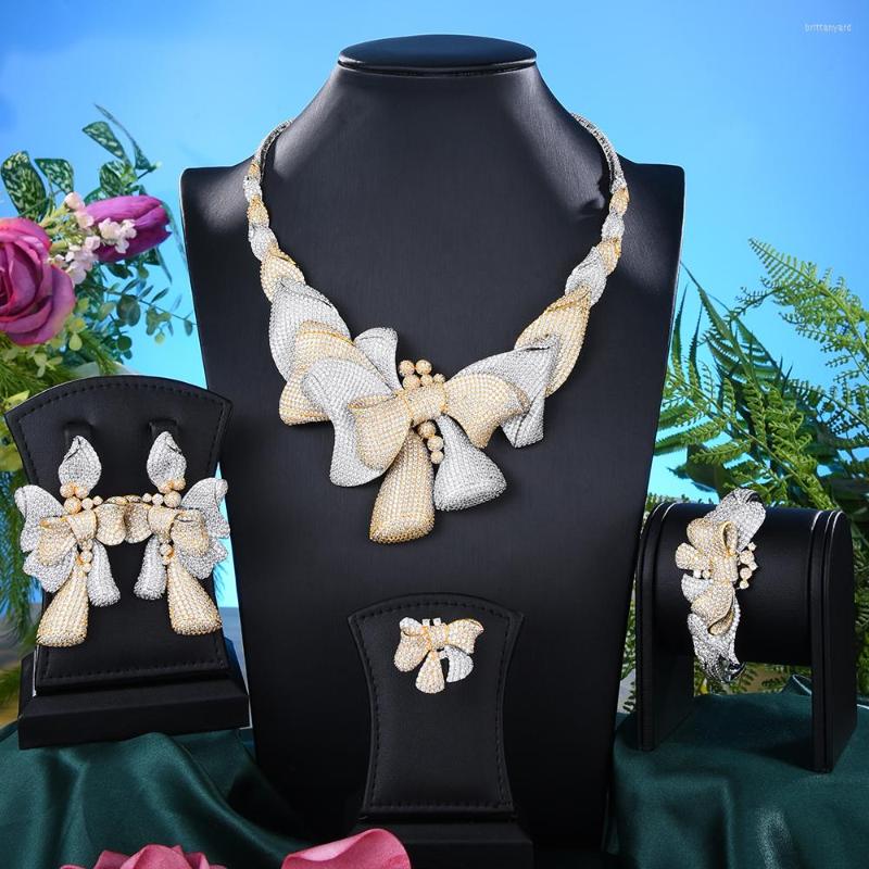 Necklace Earrings Set GODKI Luxury 4PCS Bowknots Earring Sets Cubic Zirconia Jewelry For Women Wedding Bridal, Picture shown
Necklace Earrings Set GODKI Luxury 4PCS Bowknots Earring Sets Cubic Zirconia Jewelry For Women Wedding Bridal, Picture shown