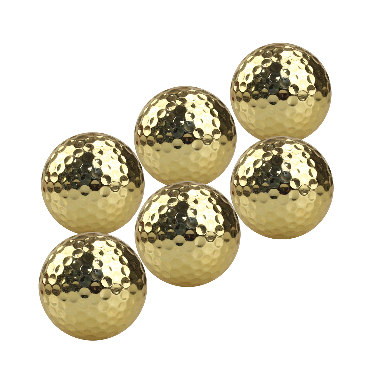 Golf Balls CRESTGOLF 6 Pcs Two Layer Golden Golf Balls Golf Practice Balls Training Two Pieces Balls As Gift 230313