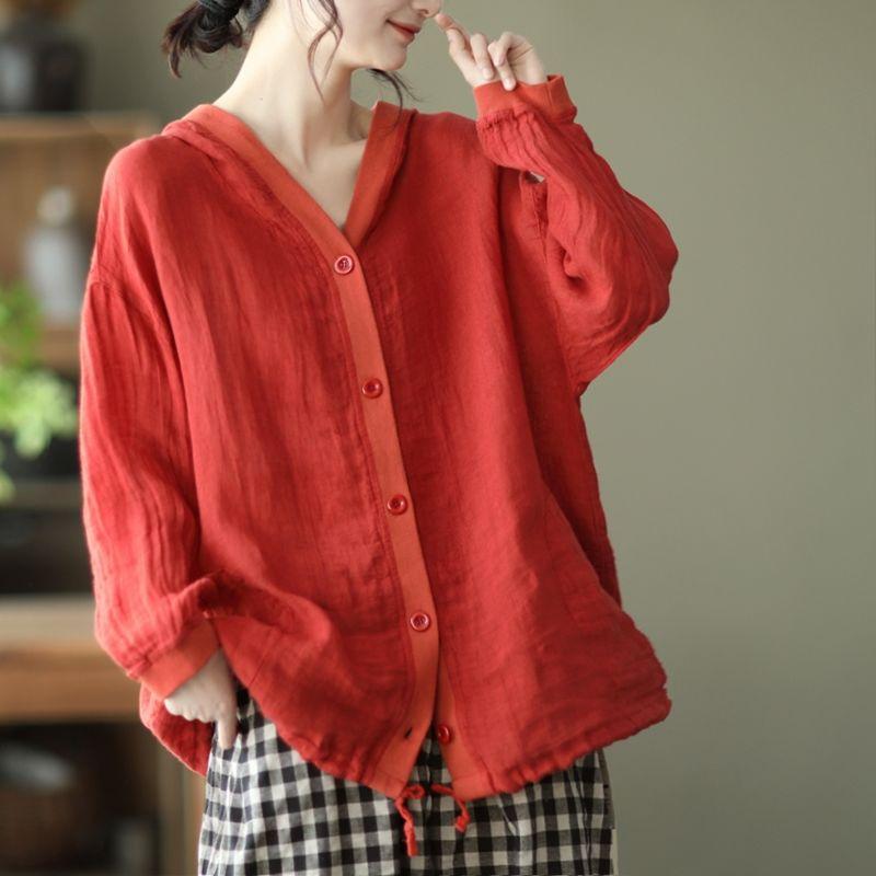 Women's Jackets Literary Retro Cotton Linen Hooded Jacket Women Spring Summer Loose Casual Thin Sunscreen Shirt Long-sleeve Cardigan TopWome, White
Women's Jackets Literary Retro Cotton Linen Hooded Jacket Women Spring Summer Loose Casual Thin Sunscreen Shirt Long-sleeve Cardigan TopWome, White
