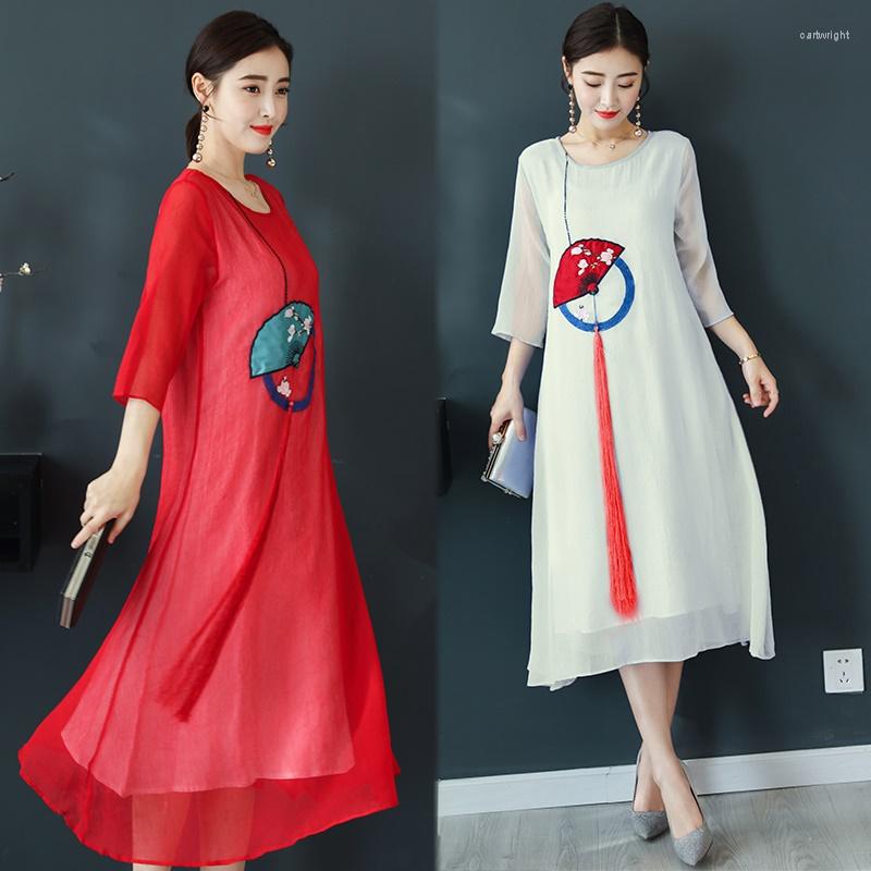 Ethnic Clothing Elegant Chinese Dresses Summer 2023 Robe Vintage Femme Cheongsam Long Ao Dai Dress Loose Casual Qipao 11531
Ethnic Clothing Elegant Chinese Dresses Summer 2023 Robe Vintage Femme Cheongsam Long Ao Dai Dress Loose Casual Qipao 11531
