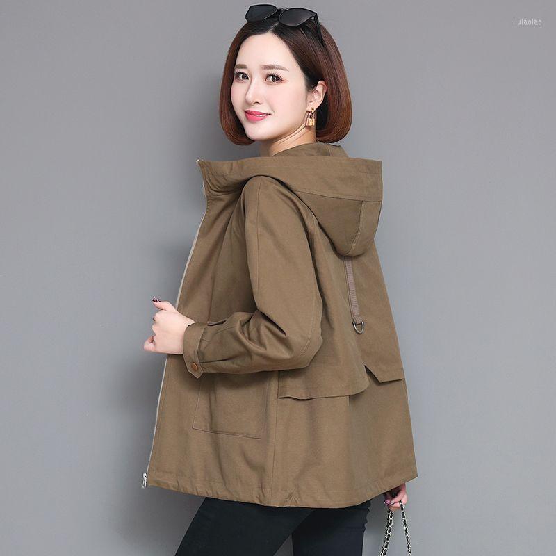 Women's Trench Coats Autumn Women's Jacket 2023 Korean Long Sleeve Hooded Short Casual Windbreaker Famale Loose Basic Jackets Women, Khaki
Women's Trench Coats Autumn Women's Jacket 2023 Korean Long Sleeve Hooded Short Casual Windbreaker Famale Loose Basic Jackets Women, Khaki