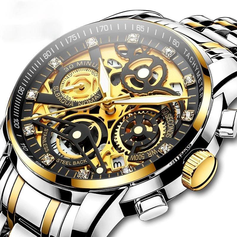 Wristwatches 2023 Men Watches Luxury Top Brand Gold Watch Stainless Steel Big Male Wristwatch Yellow Quartz Sports Relogio Masculino, Silver
Wristwatches 2023 Men Watches Luxury Top Brand Gold Watch Stainless Steel Big Male Wristwatch Yellow Quartz Sports Relogio Masculino, Silver