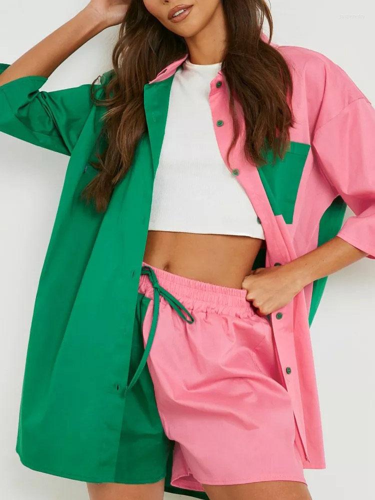 Women's Tracksuits Casual Loose Tracksuit Outfits Elegant Lapel Button Shirt And Elastic Waist Tie-up Sets Fashion Patchwork Two Piece Suits, 03 light blue
Women's Tracksuits Casual Loose Tracksuit Outfits Elegant Lapel Button Shirt And Elastic Waist Tie-up Sets Fashion Patchwork Two Piece Suits, 03 light blue