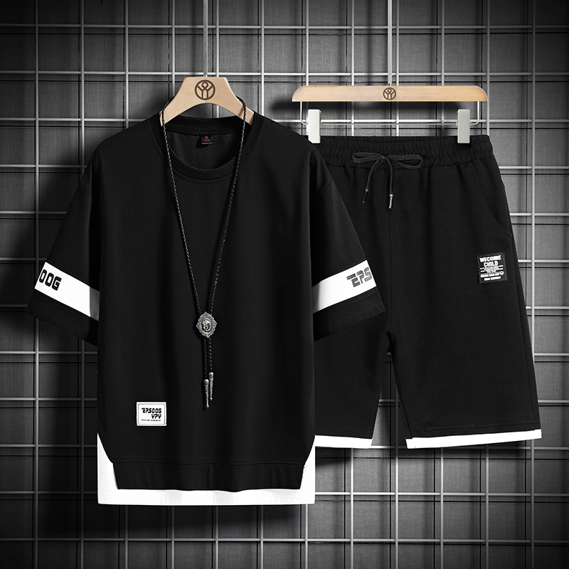 Men' Tracksuits Summer Mens Set Hip Hop Fashion Tracksuit T-shirt and Shorts Two Piece Set Men Patchwork Color Streetwear Outfit Set 230313, Ptz060 black
Men' Tracksuits Summer Mens Set Hip Hop Fashion Tracksuit T-shirt and Shorts Two Piece Set Men Patchwork Color Streetwear Outfit Set 230313, Ptz060 black