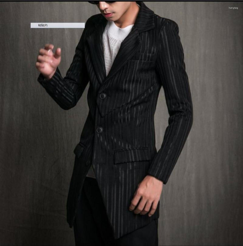 Men's Suits Spring Men Personality Fashion Suit Jacket Slim Single Stripe Top Blazers Hairstylist Nightclub Long Coats Costumes, Black
Men's Suits Spring Men Personality Fashion Suit Jacket Slim Single Stripe Top Blazers Hairstylist Nightclub Long Coats Costumes, Black