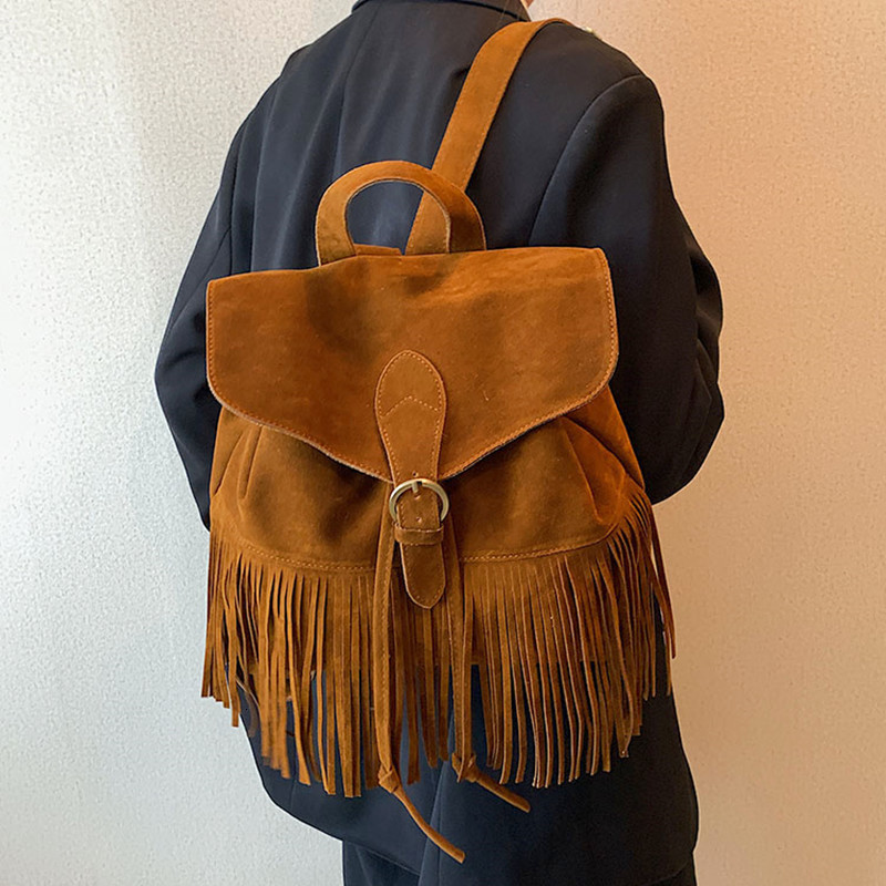 School Bags Fashion Tassel Women Backpacks For 2023 Autumn Winter Suede Female Bag Backpack Good Quality Women s backpack mochilas femininas 230313, Black
School Bags Fashion Tassel Women Backpacks For 2023 Autumn Winter Suede Female Bag Backpack Good Quality Women s backpack mochilas femininas 230313, Black
