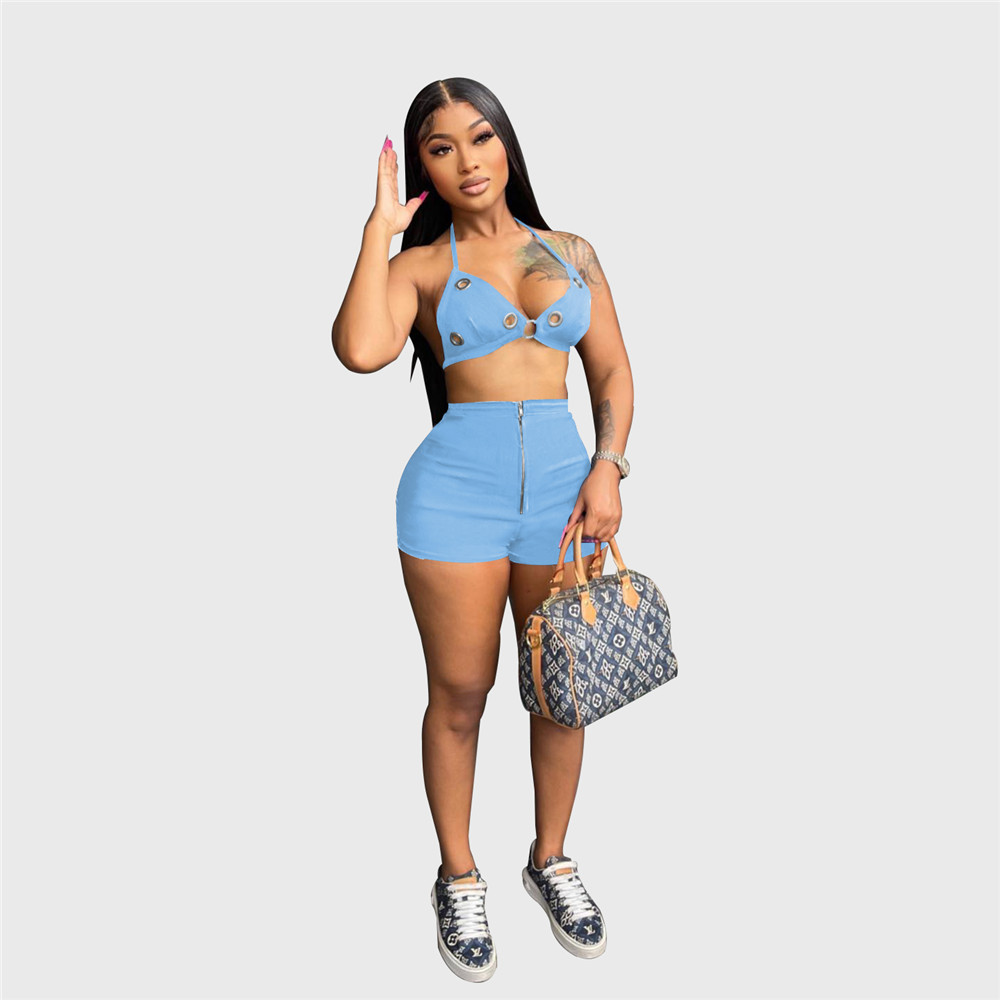 NEW Designer Summer Outfits Women Tracksuits Two Piece Sets Sexy Sleeveless Tank Crop Top and Shorts Sports suits Casual sportswear Bulk Clothing 9450