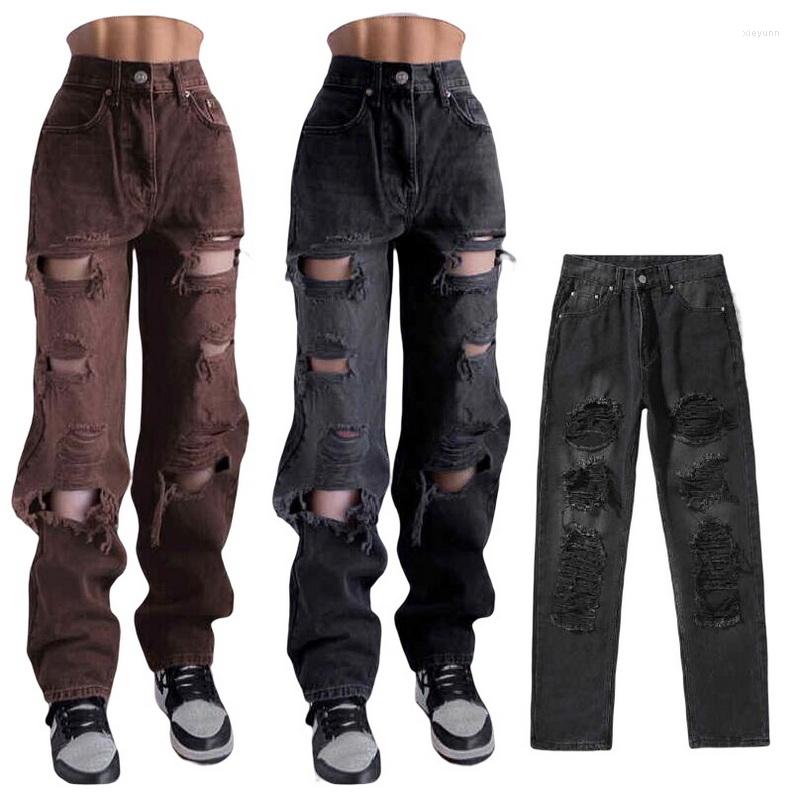 Women' Jeans Ripped High Waist For Women Vintage Denim Pants Fashion Straight Trousers Streetwear Hole Hip Hop Pant, Black
Women' Jeans Ripped High Waist For Women Vintage Denim Pants Fashion Straight Trousers Streetwear Hole Hip Hop Pant, Black
