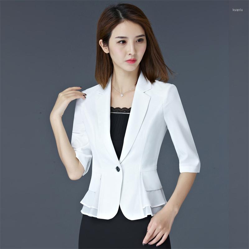 Women' Suits Summer Mesh Women Blazers Jackets Fashion Short Three-Quarter Sleeve Office Coats Tops Female Small Suit One Button Jacket, White
Women' Suits Summer Mesh Women Blazers Jackets Fashion Short Three-Quarter Sleeve Office Coats Tops Female Small Suit One Button Jacket, White
