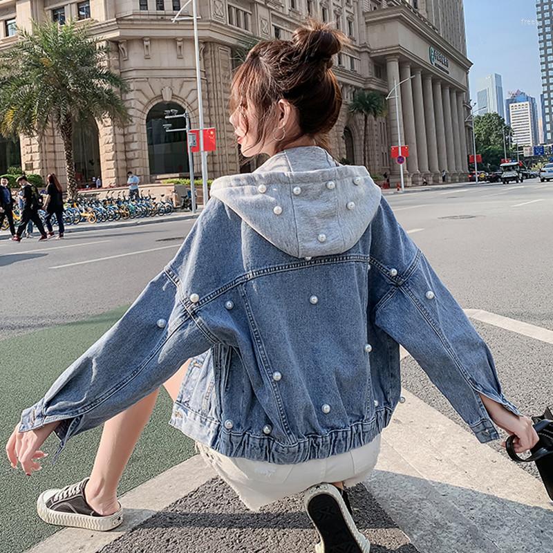 Women' Jackets Spring And Autumn Korean Style Jacket Women Loose Beading Turn-Down Collar Single Breasted Hooded Short Long-Sleeved Top, Blue
Women' Jackets Spring And Autumn Korean Style Jacket Women Loose Beading Turn-Down Collar Single Breasted Hooded Short Long-Sleeved Top, Blue
