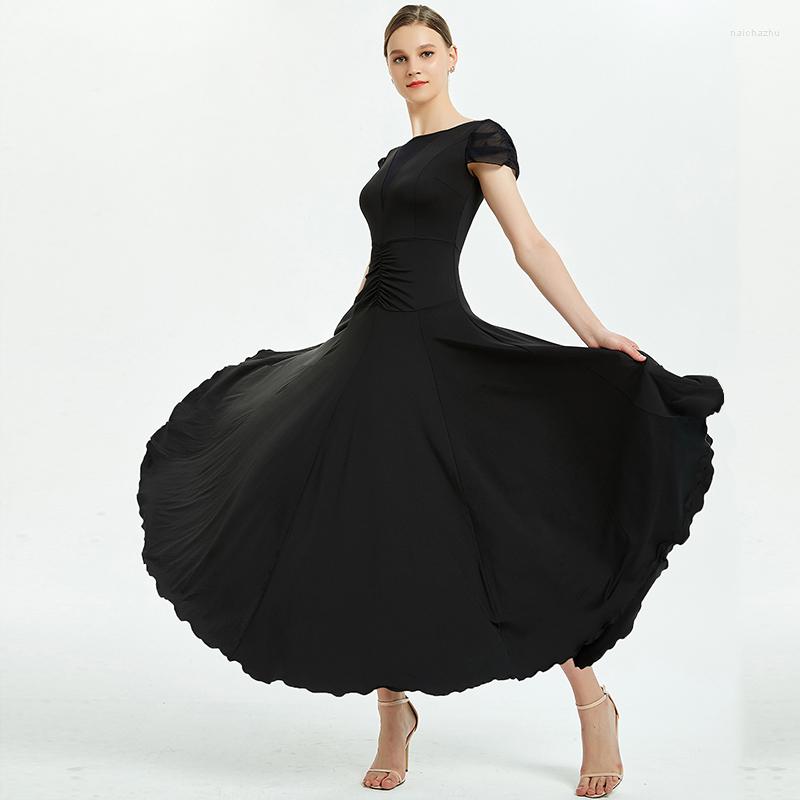 Stage Wear Pleated Slimming Modern Dance Big Put On Dress Ballroom Waltz Performance Practice Clothes, Black
Stage Wear Pleated Slimming Modern Dance Big Put On Dress Ballroom Waltz Performance Practice Clothes, Black